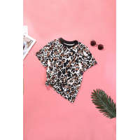 Short Sleeve Leopard Print Top