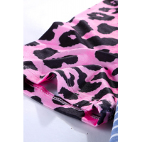 Pink Leopard Navy Stripe Fashion Top