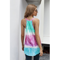 Colorblock Tie Dye Print Tank Top