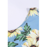 Blue Sunflower Print Tank Dress