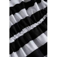 Black Stripes Ruffle Short Dress