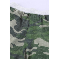 Green Camo Print Knit Sport Pants