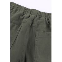 Green Pocketed Denim Joggers