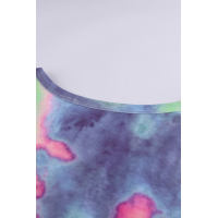 Blue Tie-dye V Neck Long Sleeves Top