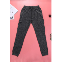 Heathered Black Pocketed Casual Joggers