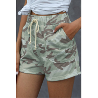 Camouflage Drawstring Casual Shorts