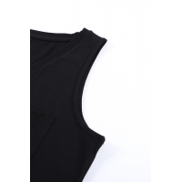 Black Chest Pocket Tank Mini Dress