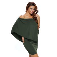 Multiple Dressing Layered Army Green Mini Poncho Dress