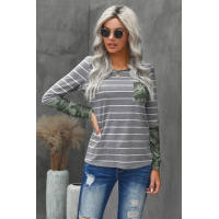 Camo Stripes Long Sleeves Top