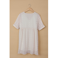 White Fever Pitch Pom Babydoll Tunic Dress