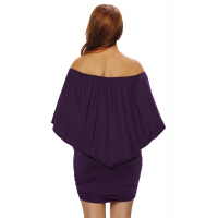 Multiple Dressing Layered Purple Mini Poncho Dress