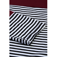 Wine Pinstripe Patch Pocket Top