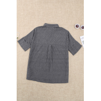 Black Short Sleeve Striped Shirt