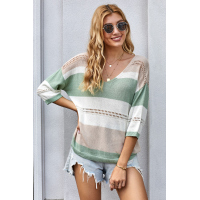 Spring Meadow Long Sleeve Loose Casual Knit Top 