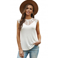 White Lace Cape Flowy Tank Top