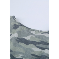 One Shoulder Short Sleeve Camo Mini Dress