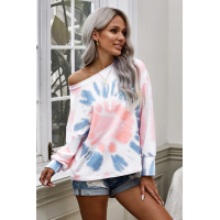 Pink Tie Dye Pullover Long Sleeve Top