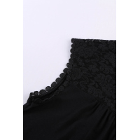 Black Sleeveless Top with Lace Detail