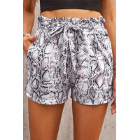 Sassy Snakeskin Paper Bag Shorts