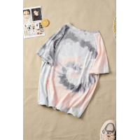 Gray Raglan Sleeves Tie Dyed Tee