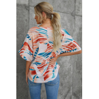 Tie-dye Print Flowy Dolman Top