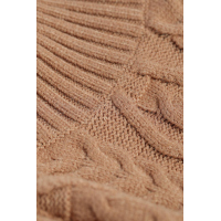 Brown High Neck Textured Bodycon Sweater Dress