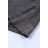 Gray Color Block Panel Front T-shirt with Knot