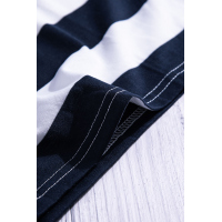 Navy Stripes Pocketed T-shirt Dress with Belt