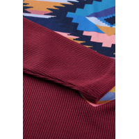 Burgundy Thermal Aztec Long Sleeve Top