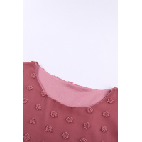 Swiss Dot Texture Short Sleeve Top