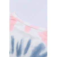 Pink Tie Dye Pullover Long Sleeve Top