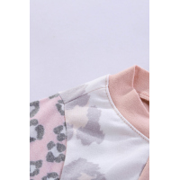 Pink Leopard Cap Sleeve Casual Top