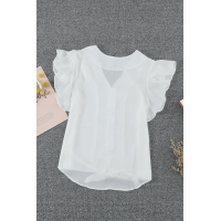 White Forever Tonight Button  Tie Top