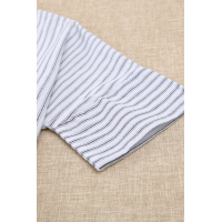 White Short Sleeve Striped Shirt