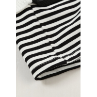 Pink Stylish Colorblock Splicing Stripes Top