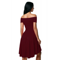 Burgundy All The Rage Skater Dress