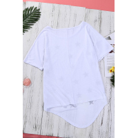 White Star Print Short Sleeve T-shirt 