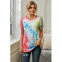 Getting Ripped Raglan Sleeve Tie Dye T-shirt