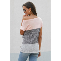 Pink Color Block Twist Tee