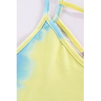 Tie Dye Strappy Crossed Neckline Tank Top