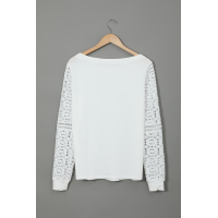 White Lace Long Sleeve Top