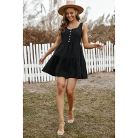 Black Tiered Ruffled Mini Dress