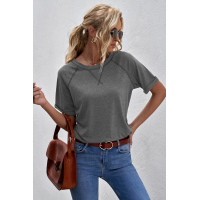 Gray Heathered Round Neck T-shirt