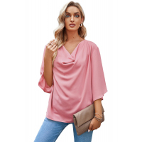 Pink Draped Blouse