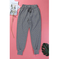 Black Striped Casual Joggings