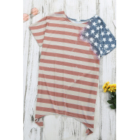 American Flag Asymmetric Blouse