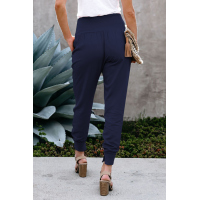 Blue Pocketed Casual Joggers