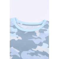 Crew Neck Camo Side Split T-shirt