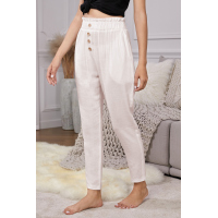 Apricot Linen Blend Pocketed Pants