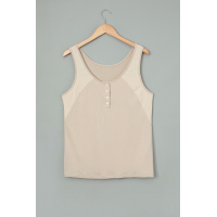 Apricot Button Loose Tank Top